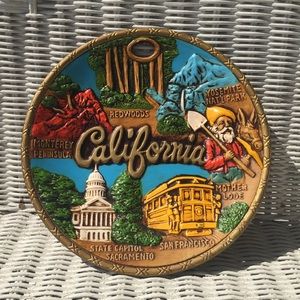 VTG 3D California Monument Ceramic Souvenir Plate